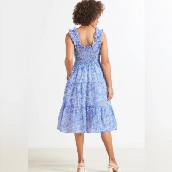 Amanda Uprichard Dress Size Small Adelene Midi Smocked Tiered Floral Cottagecore - Picture 10 of 10